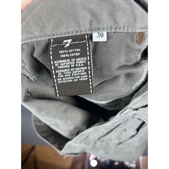7 for All Mankind Jeans Men's 30 Gray Denim Cotton Carsen Mid-Rise Straight Leg - Picture 5 of 9